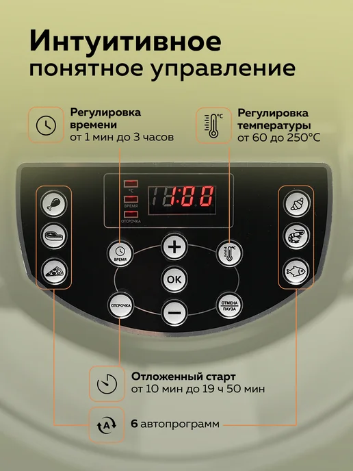ДомКомфорта Аэрогриль 12л + 5л, 12 л, 5 л, фото 2