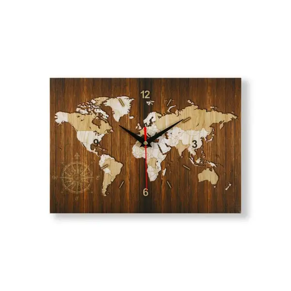 Картина с часами 'Карта', 20 х 30 см