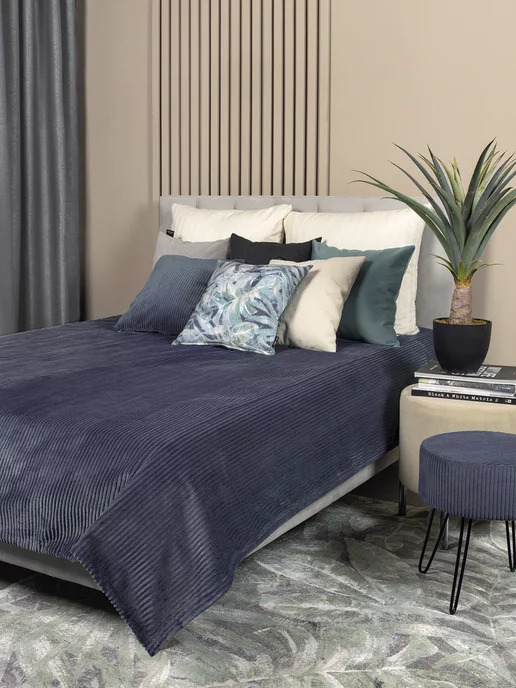 DECOR MAGIC Покрывало на кровать 135х210 см CILIUM INDIGO, 200x220 см, фото 6