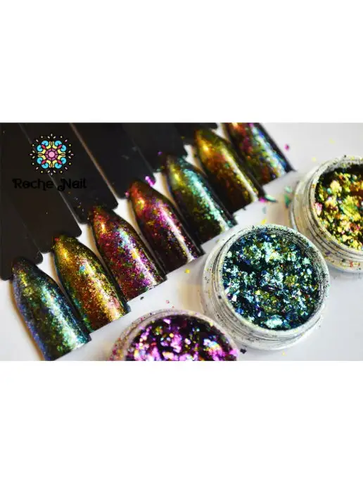 Roche Nail хлопья юки пигменты для ногтей поталь, вариант, фото 7