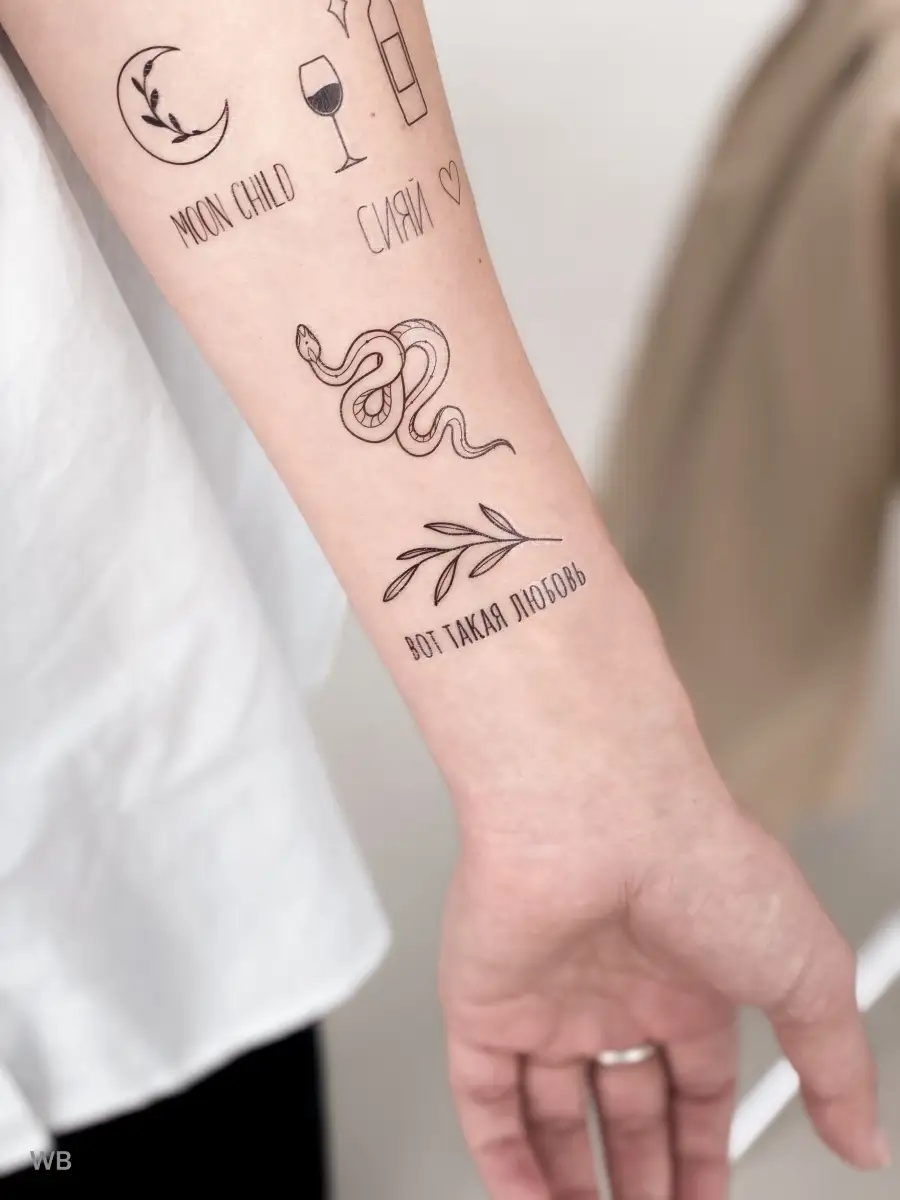 татуировки переводные временные набор татушки надписи Tatts For You  84414656 купить за 337 ₽ в интернет-магазине Wildberries