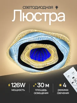 Люстра потолочная светодиодная с пультом и 3D- подсветкой LSStyle 84505820 купить за 5 274 ₽ в интернет-магазине Wildberries