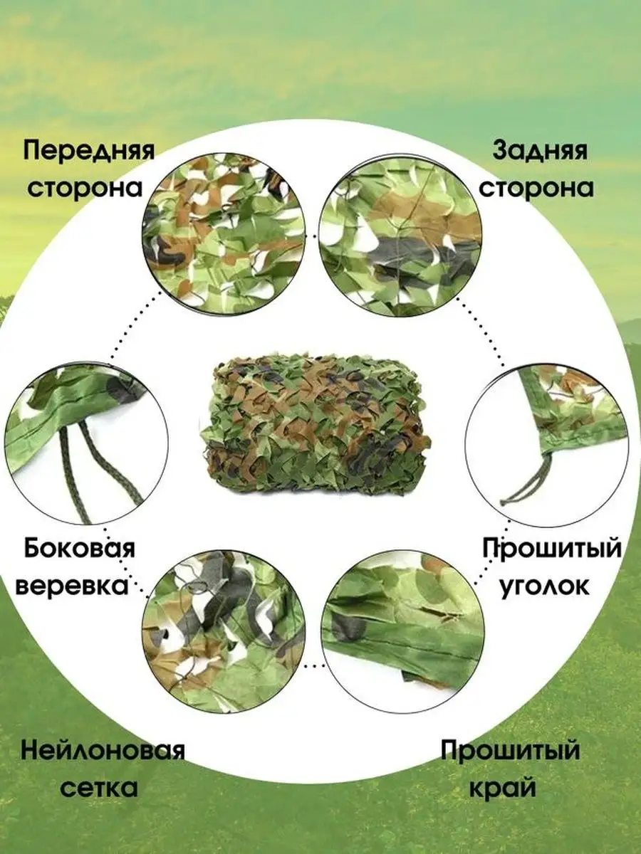 Камуфляжная сетка, маскирующие сети Выживайка 84582077 купить в  интернет-магазине Wildberries