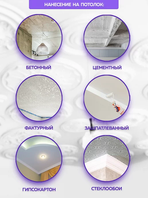 Farbitex Краска для потолка белая без запаха матовая 1,1кг, 1,1 кг, фото 5
