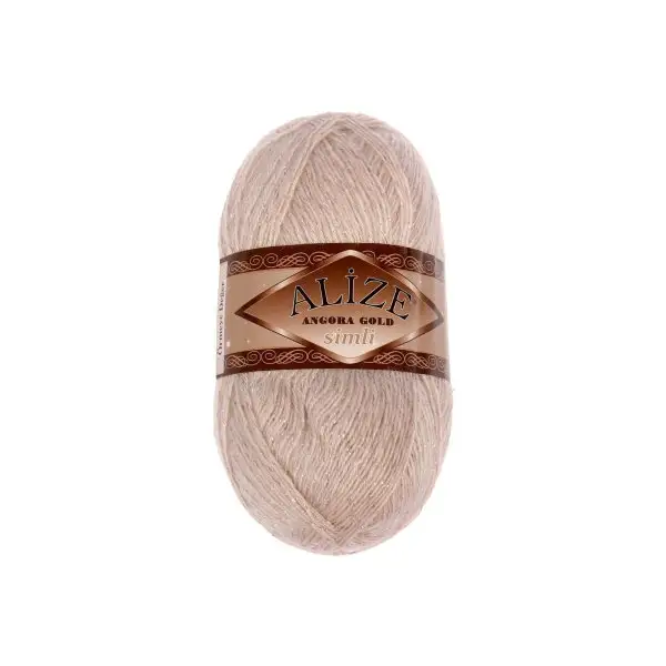 Пряжа для вязания «Angora Gold Simli» 500м, 506 бежевый