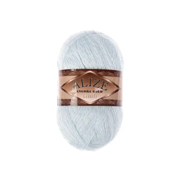 Пряжа для вязания «Angora Gold Simli» 500м, 514 зимнее небо