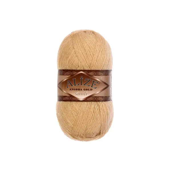 Пряжа для вязания «Angora Gold Simli» 500м, 95 бежевый