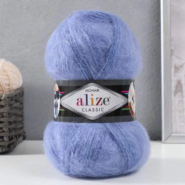 Пряжа для вязания «Mohair classic» 200м/100гр, 40 голубой