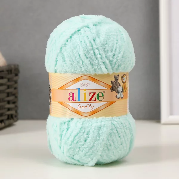 Пряжа для вязания «Softy» 115м/50гр, 669 св.бирюза