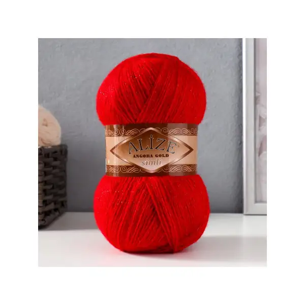 Пряжа для вязания «Angora Gold Simli» 500м, 106 красный