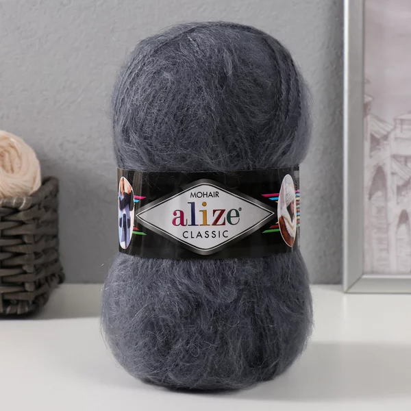 Пряжа для вязания «Mohair classic» 200м/100гр, 87 серый