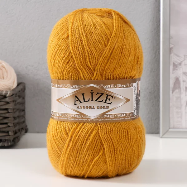 Пряжа для вязания «Angora Gold» 550м/100гр, 02 шафран