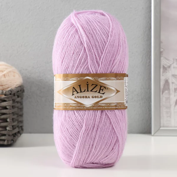 Пряжа для вязания «Angora Gold» 550м/100гр, 27 лиловый