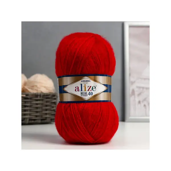 Пряжа для вязания «Angora real 40» 430м/100гр, 56 красный