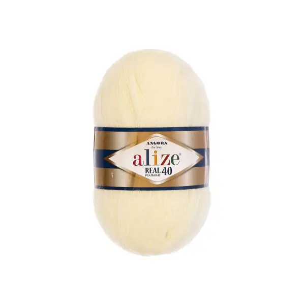 Пряжа для вязания «Angora real 40» 430м/100гр, 01 кремовый