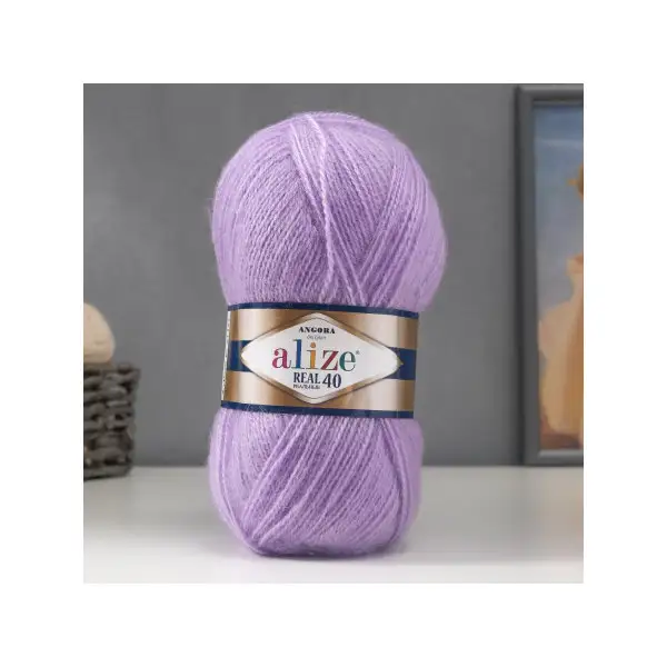Пряжа для вязания «Angora real 40» 430м/100гр, 146 сиреневый