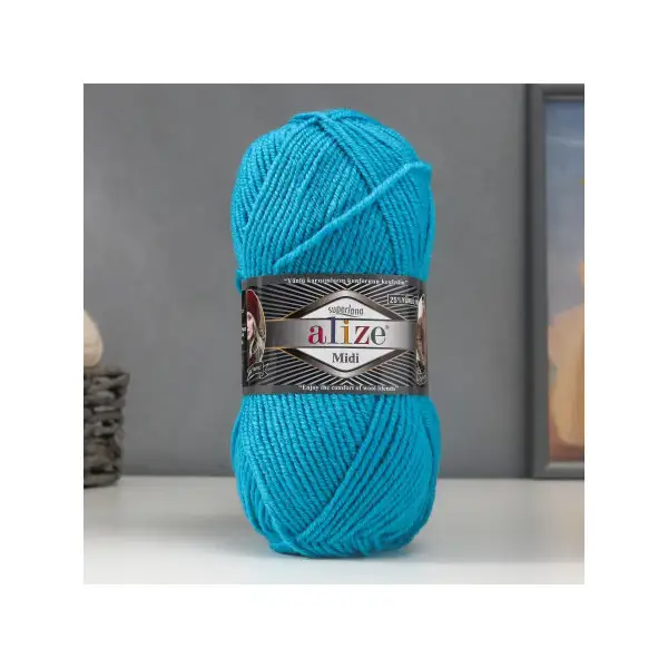 Пряжа для вязания «Superlana midi» 170м/100гр, 484 бирюзовый