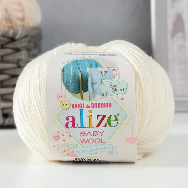Пряжа для вязания «Baby Wool» 175м/50гр, 62 молочный