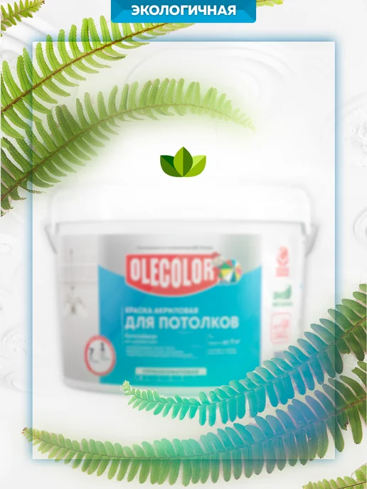 Olecolor Краска для потолка белая 3 кг, 3 кг, фото 3