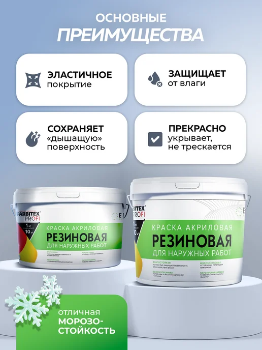 Farbitex Резиновая краска, белый, фото 2