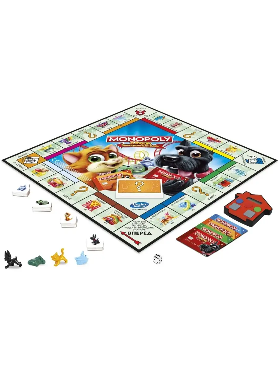 Настольная игра Монополия Джуниор с банковскими картами Monopoly 84908531  купить в интернет-магазине Wildberries