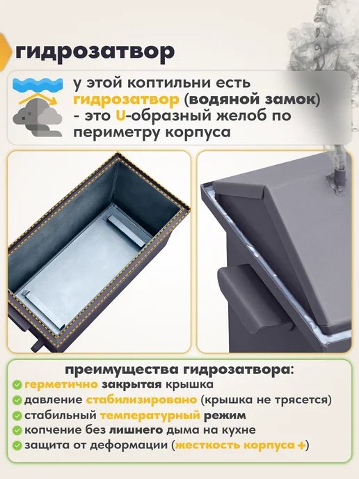 ROASTER Коптильня из стали 2 мм для горячего и холодного копчения, 3, фото 8