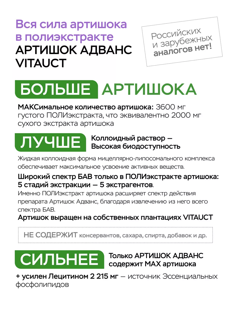 Артишок Адванс ВИТАУКТ VITAUCT 84975403 купить в интернет-магазине  Wildberries