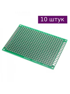 Двусторонняя макетная плата 5х7 см, зеленая, 10 шт. Arduino 85067170 купить за 346 ₽ в интернет-магазине Wildberries