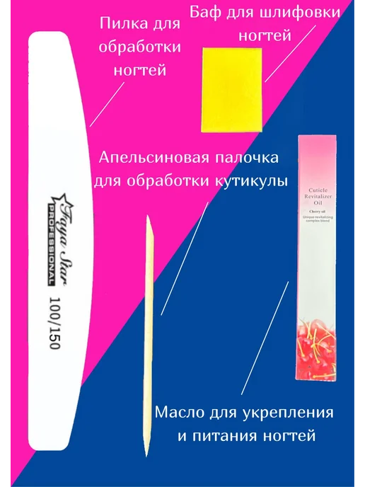 Faya star Пилка для ногтей "Лодочка", 100 150 гритт, 5 штук, серый, фото 4