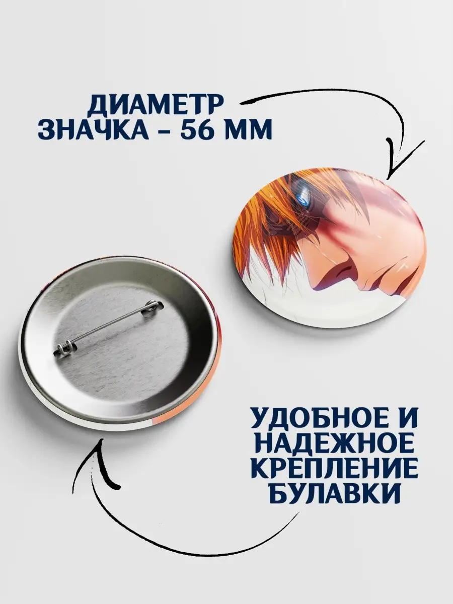 Значок аниме Блич Bleach для одежды 56 мм S.Vento 85134655 купить за 200 ₽  в интернет-магазине Wildberries