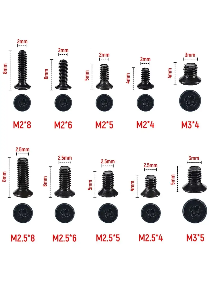 Винты для ремонта электроники M2 M2.5 M3 (50 штук) OEM 85297517 купить за  282 ₽ в интернет-магазине Wildberries