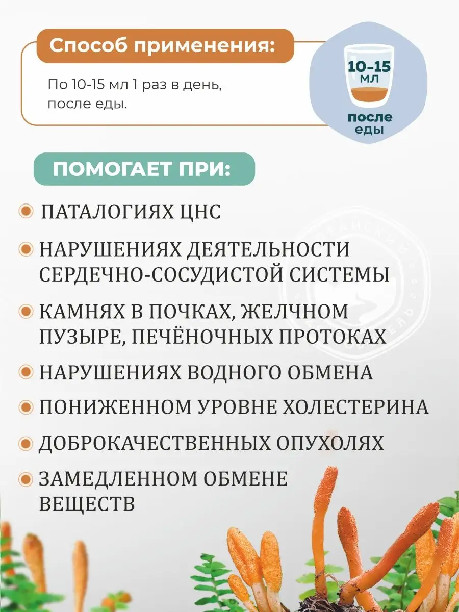 Экстракт настойка гриба Кордицепс 250 мл Алтайский заготовитель 85593098  купить за 740 ₽ в интернет-магазине Wildberries