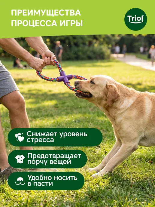 Triol Игрушка для собак "Веревка-восьмёрка", 27 см, голубой, фото 5