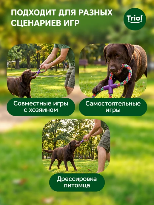 Triol Игрушка для собак "Веревка-восьмёрка", 27 см, голубой, фото 6