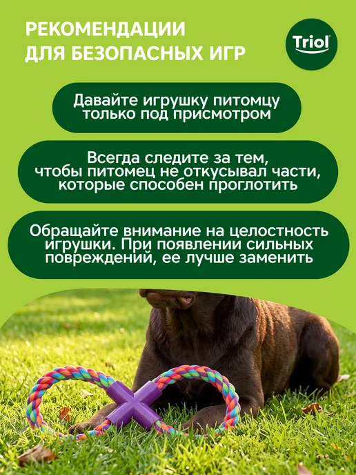 Triol Игрушка для собак "Веревка-восьмёрка", 27 см, голубой, фото 7