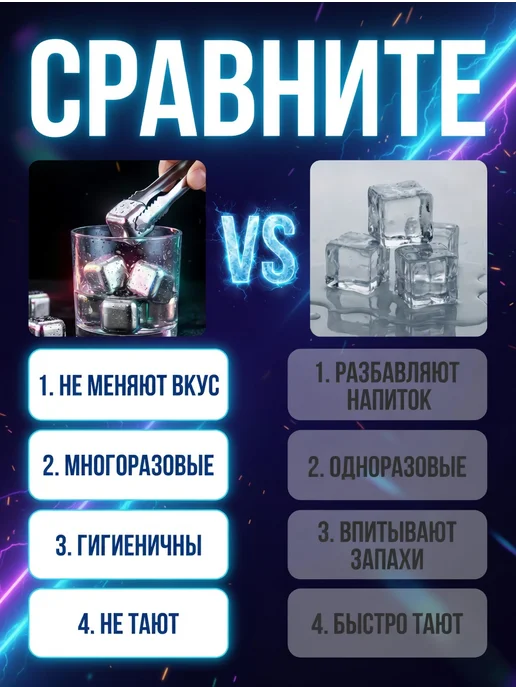 Стальные кубики для охлаждения напитков 8 шт, 8 шт, фото 5