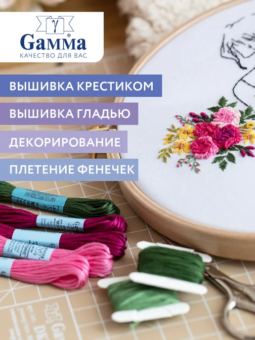 GAMMA Набор нитки мулине 50 шт для вышивания, 25 шт, фото 4
