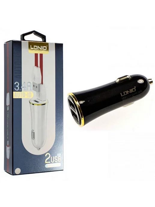 LDNIO Автомобильная зарядка DL-C28 с кабелем micro-usb, вариант, фото 2