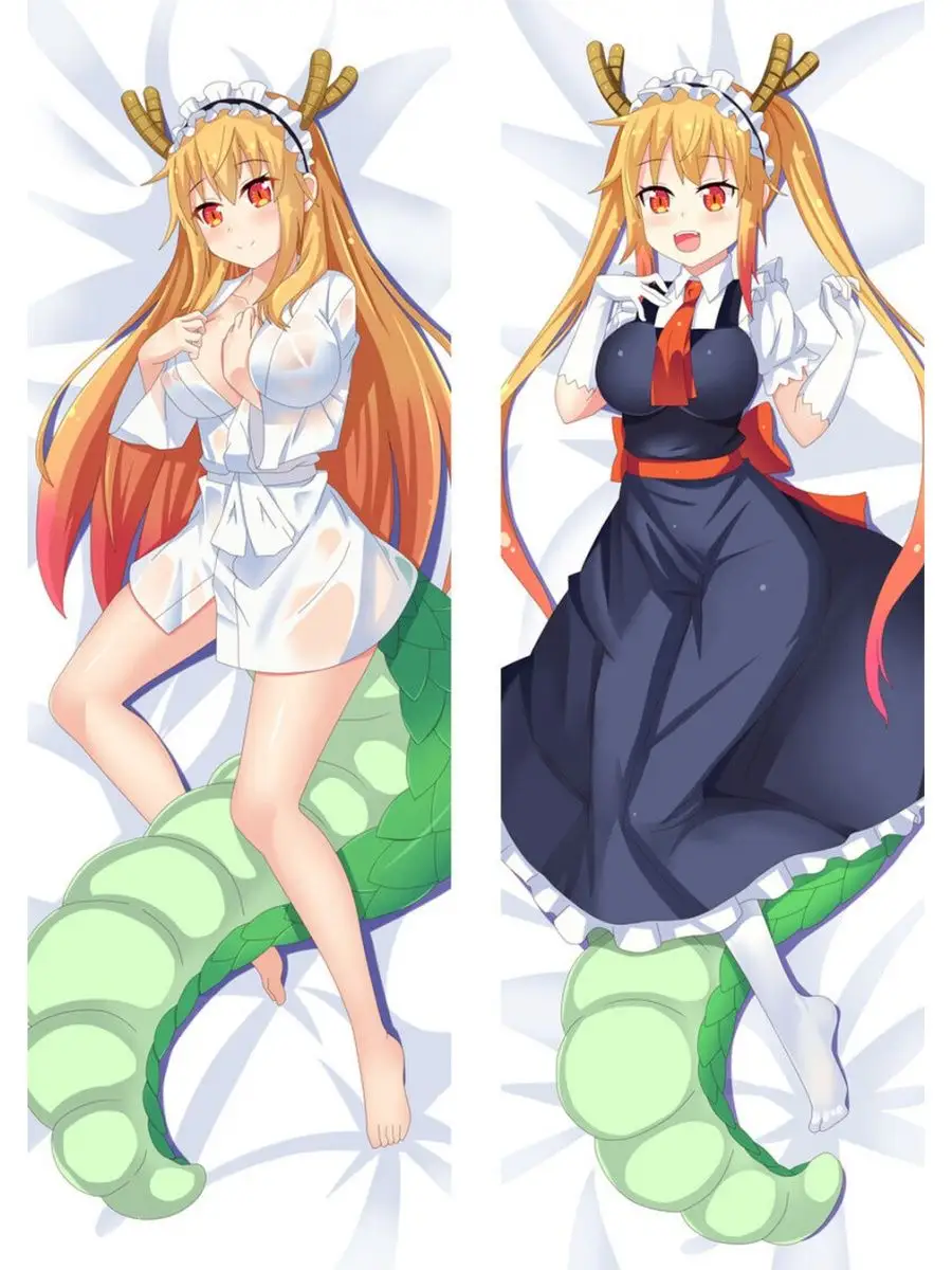 Мини Дакимакура Тору Дракон горничная Кобаяши 60х20 см dakimakura17  85772643 купить за 947 ₽ в интернет-магазине Wildberries