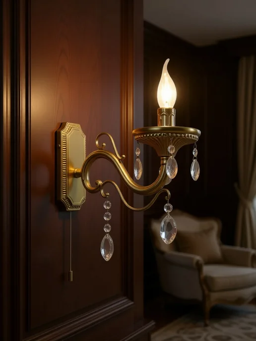 Citilux Бра настенное с хрусталем CL404313 бронза, белый