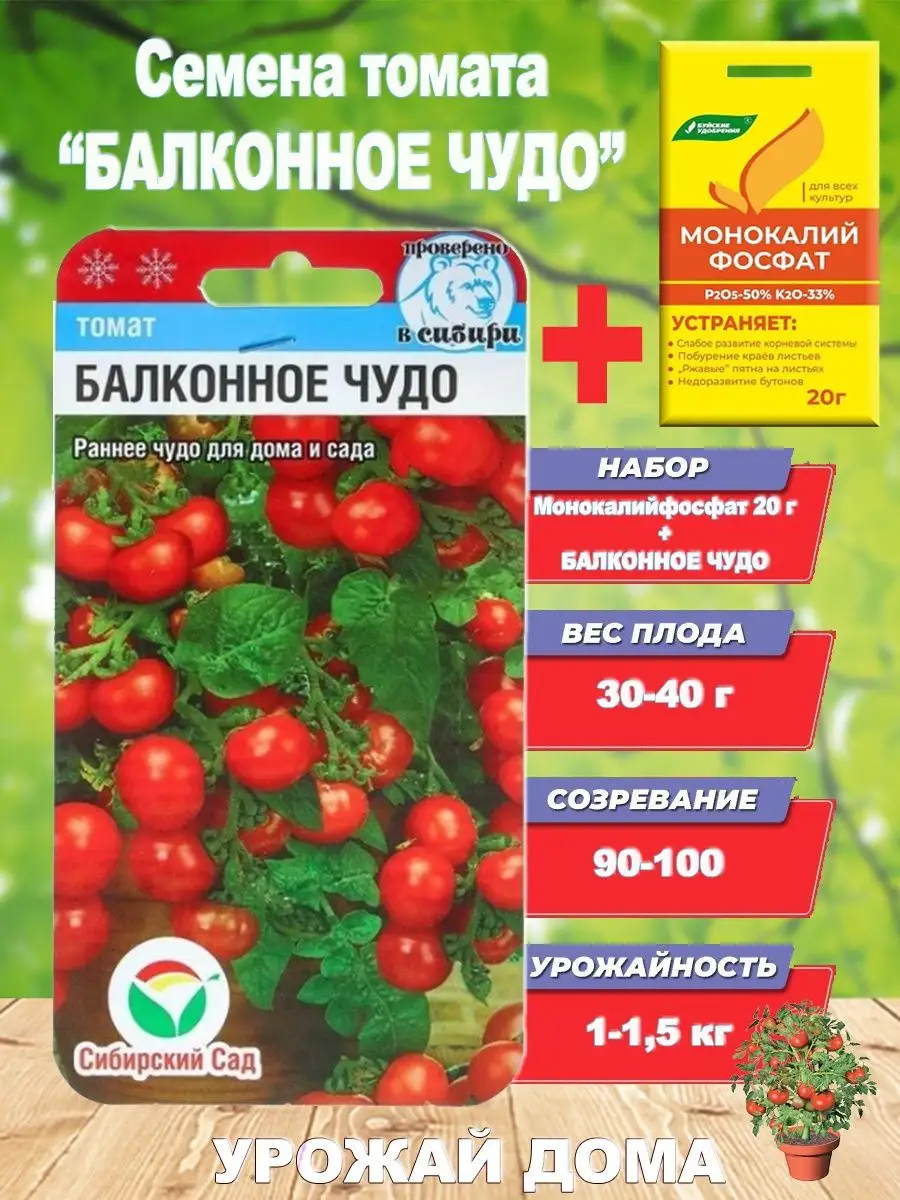 Удобрение Буйские удобрения + Семена Томат Балконное чудо с Буйские  Удобрения 85880098 купить за 230 ₽ в интернет-магазине Wildberries