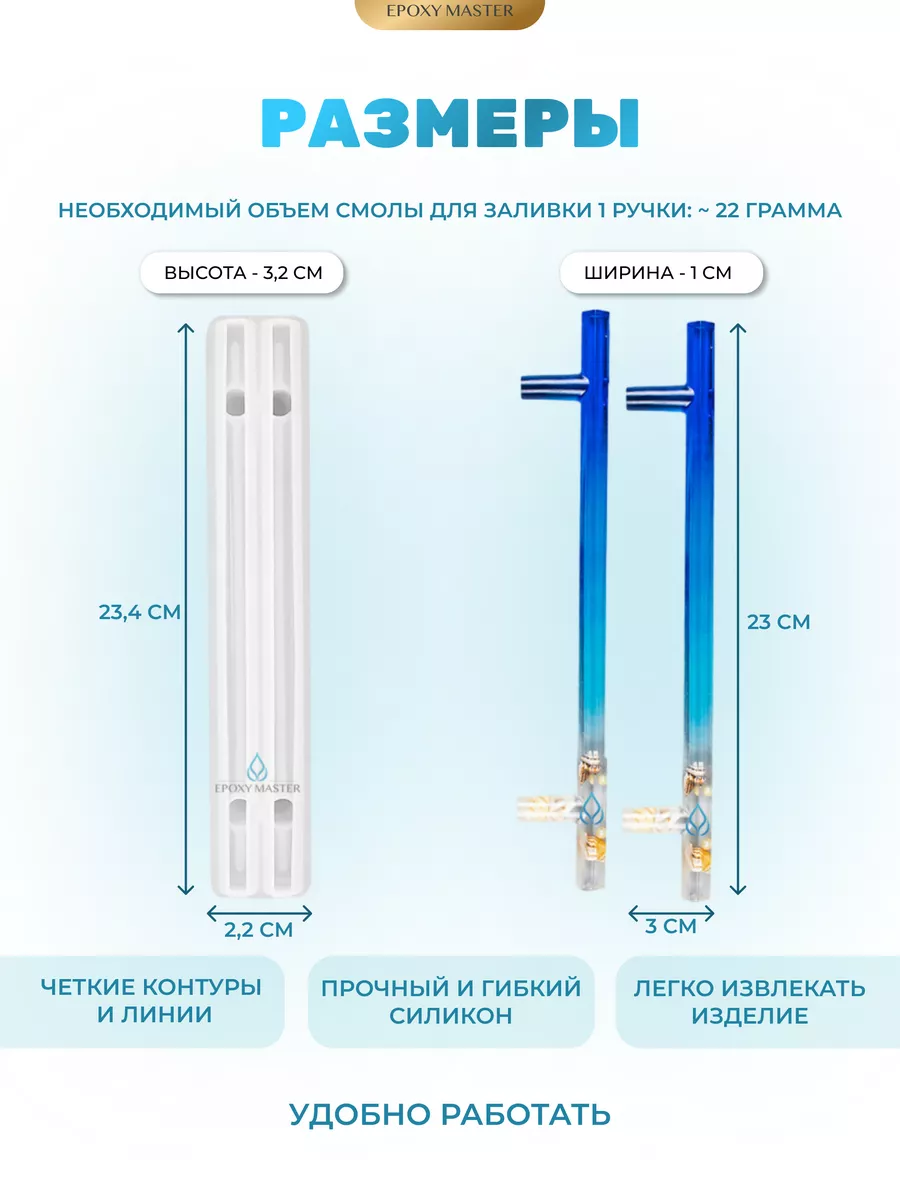 Силиконовый молд ручек/форма для эпоксидной смолы EPOXYMASTER 85906370  купить за 456 ₽ в интернет-магазине Wildberries