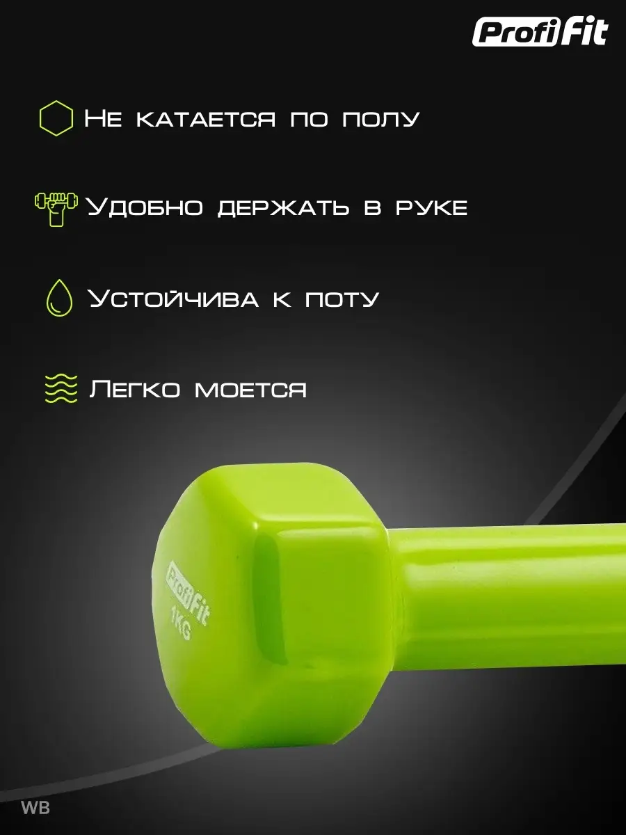 Гантели для фитнеса 1 кг 2 штуки PROFI-FIT 86093455 купить за 952 ₽ в  интернет-магазине Wildberries