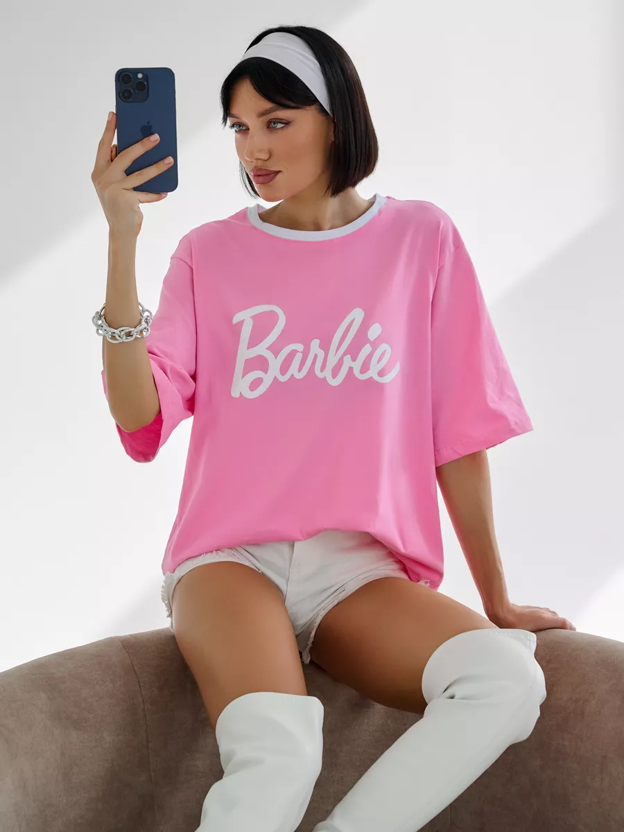 Футболка оверсайз с принтом Барби Barbie MATILDA SHOP 86133091 купить за 1  228 ₽ в интернет-магазине Wildberries