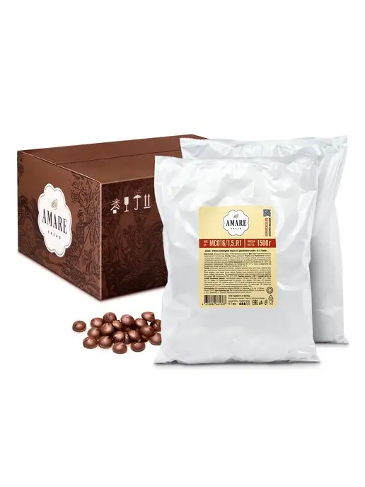 Amare cacao Шоколад кондитерский темный без сахара 57% (MC016), 3 кг, 3 кг