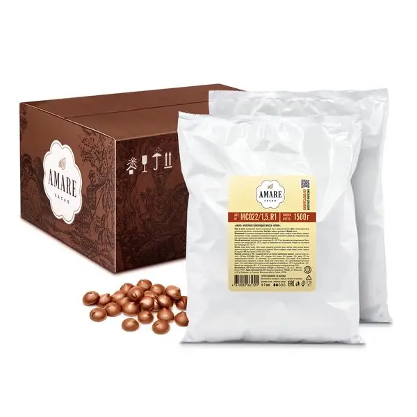 Amare шоколад молочный "Кения", (капли) 5,5 мм, 3 кг
