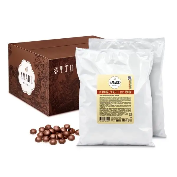 Amare шоколад тёмный "Британия", (капли) 5 мм, 3 кг