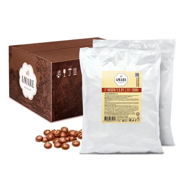 Amare жировая глазурь молочная "М", (капли) 5,5 мм, 3 кг