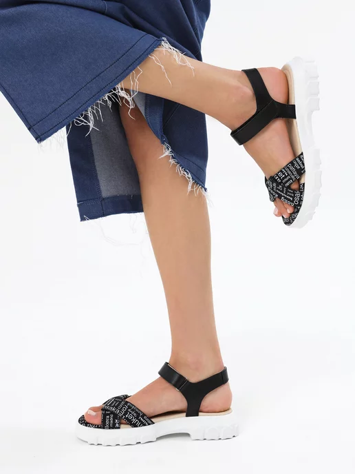 Guard-shoes Босоножки на липучке из натуральной кожи, черный, фото 8