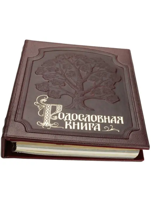 Российский центр родословия Родословная книга "Изысканная" с обложкой из натуральной, красный, фото 4